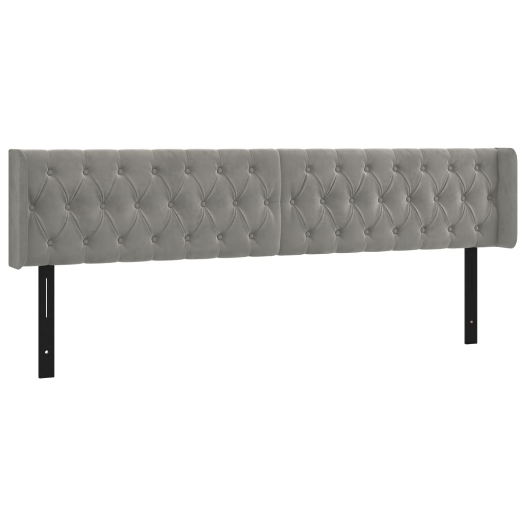 vidaXL Headboard with Ears Dark Gray 72"x6.3"x30.7"/34.6" Velvet-34