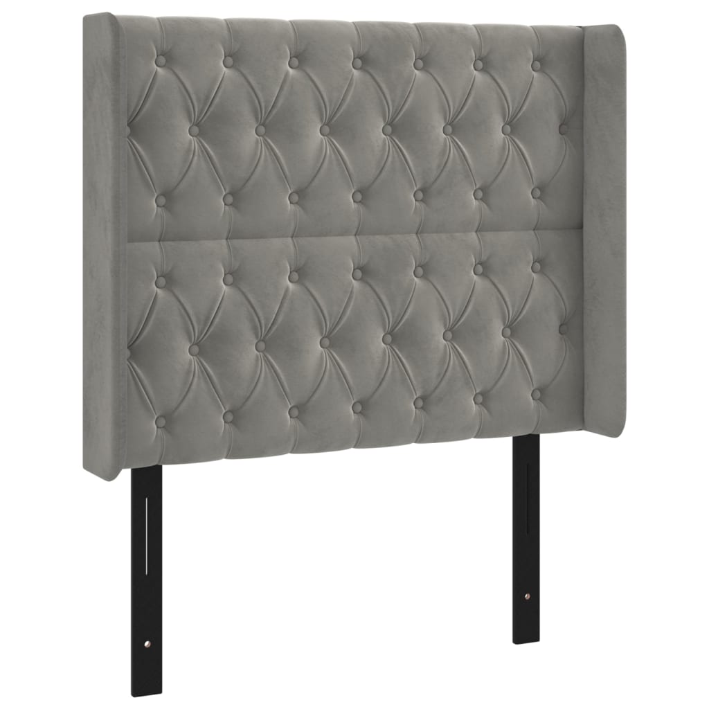 vidaXL Headboard with Ears Dark Gray 72"x6.3"x30.7"/34.6" Velvet-22