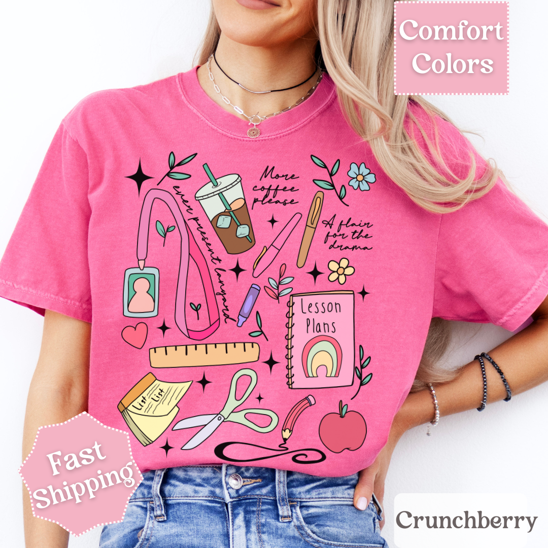 Teacher Theme T-Shirt with Collage