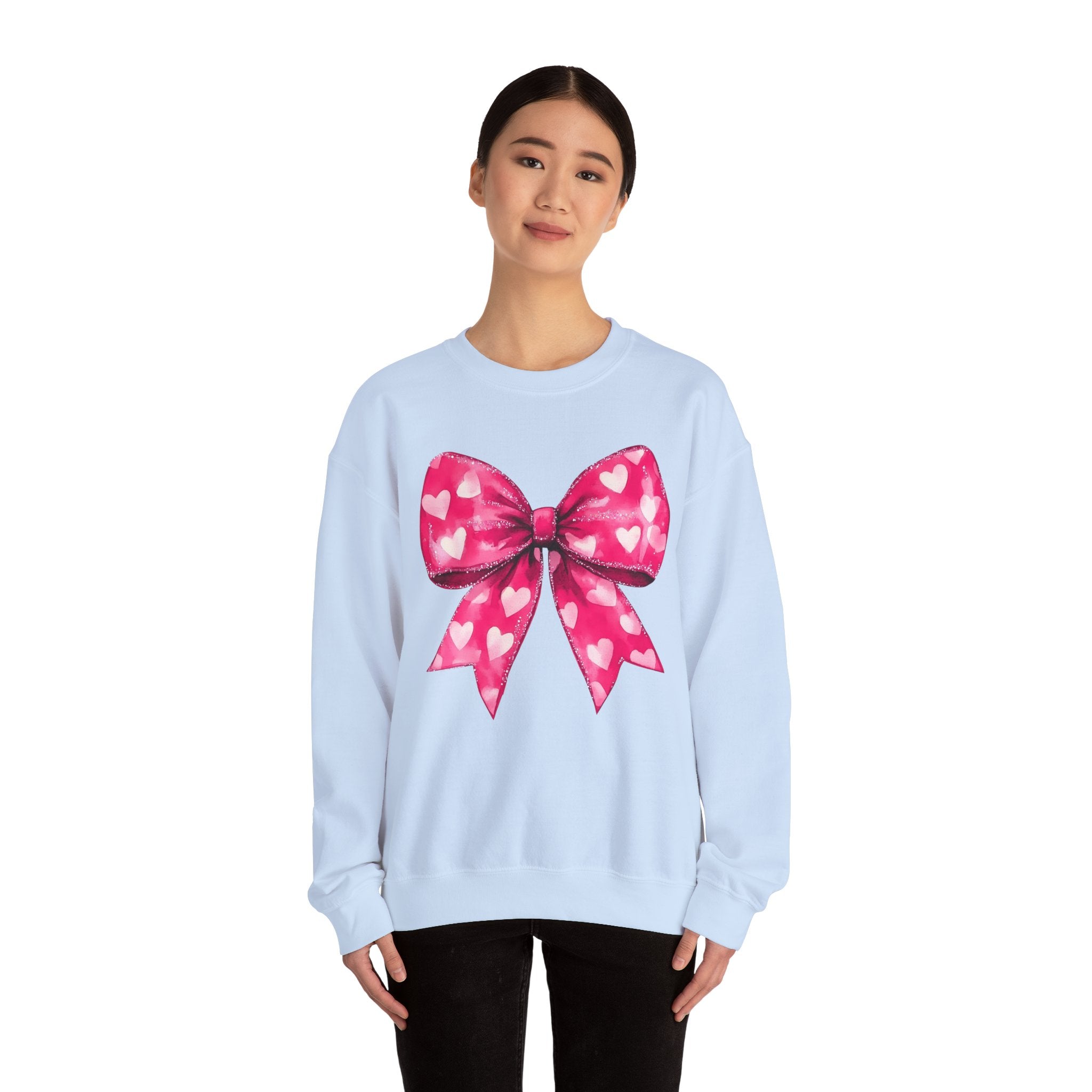 Hot Pink Coquette Bow Sweatshirt for Valentine&