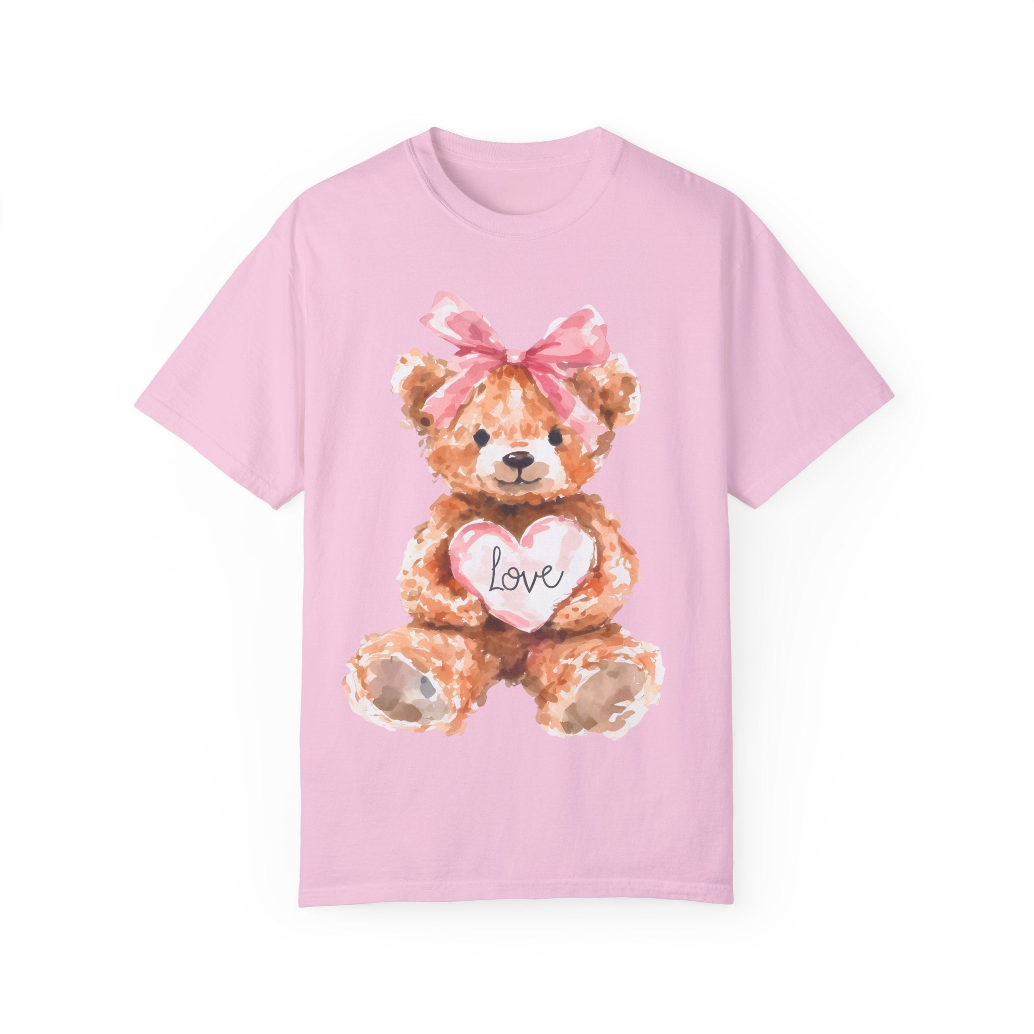 Adorable Teddy Bear T-Shirt with Coquette bow, Valentine&