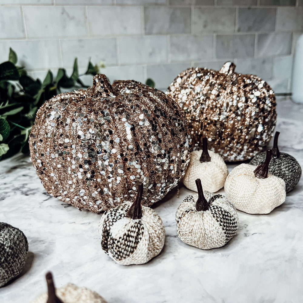 Glitter Sequin Pumpkin 4"-2