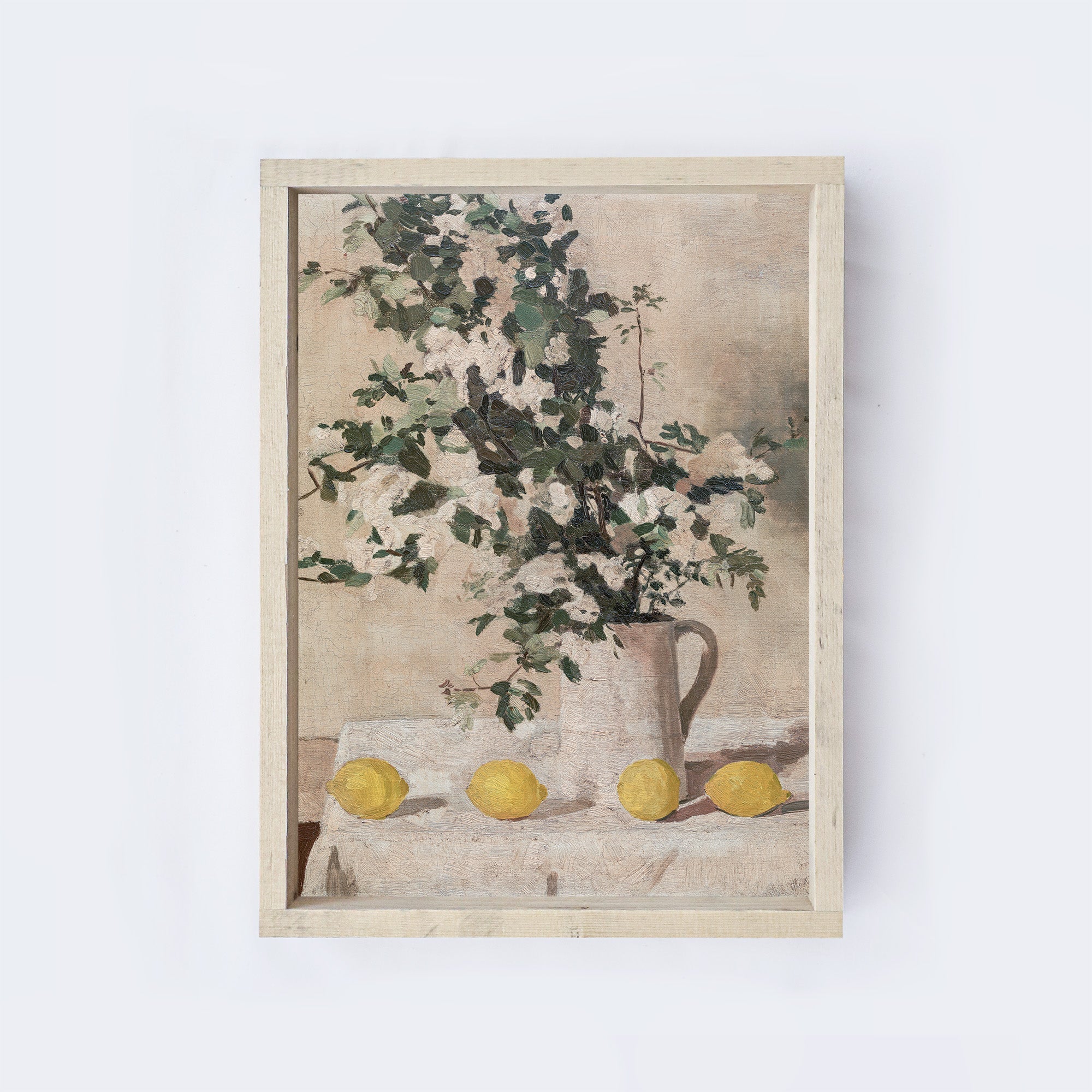 Vintage Flower Still Life With Lemons A76-1