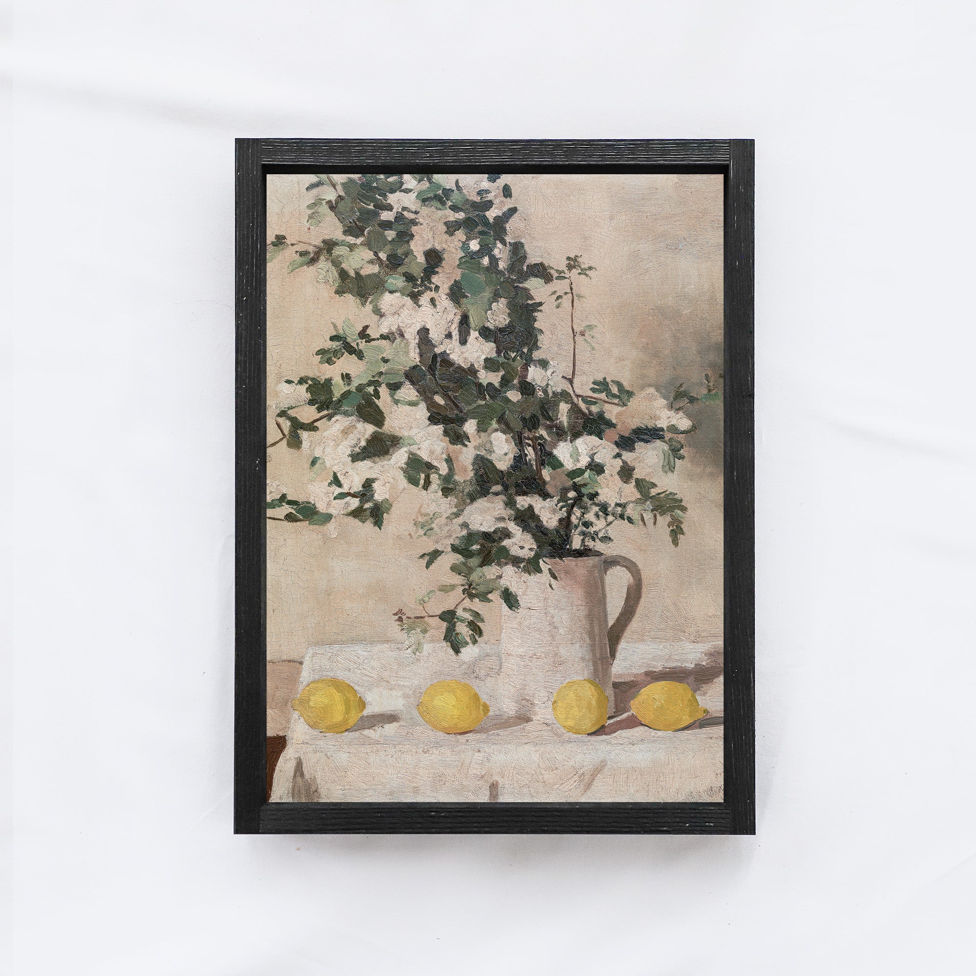 Vintage Flower Still Life With Lemons A76-2