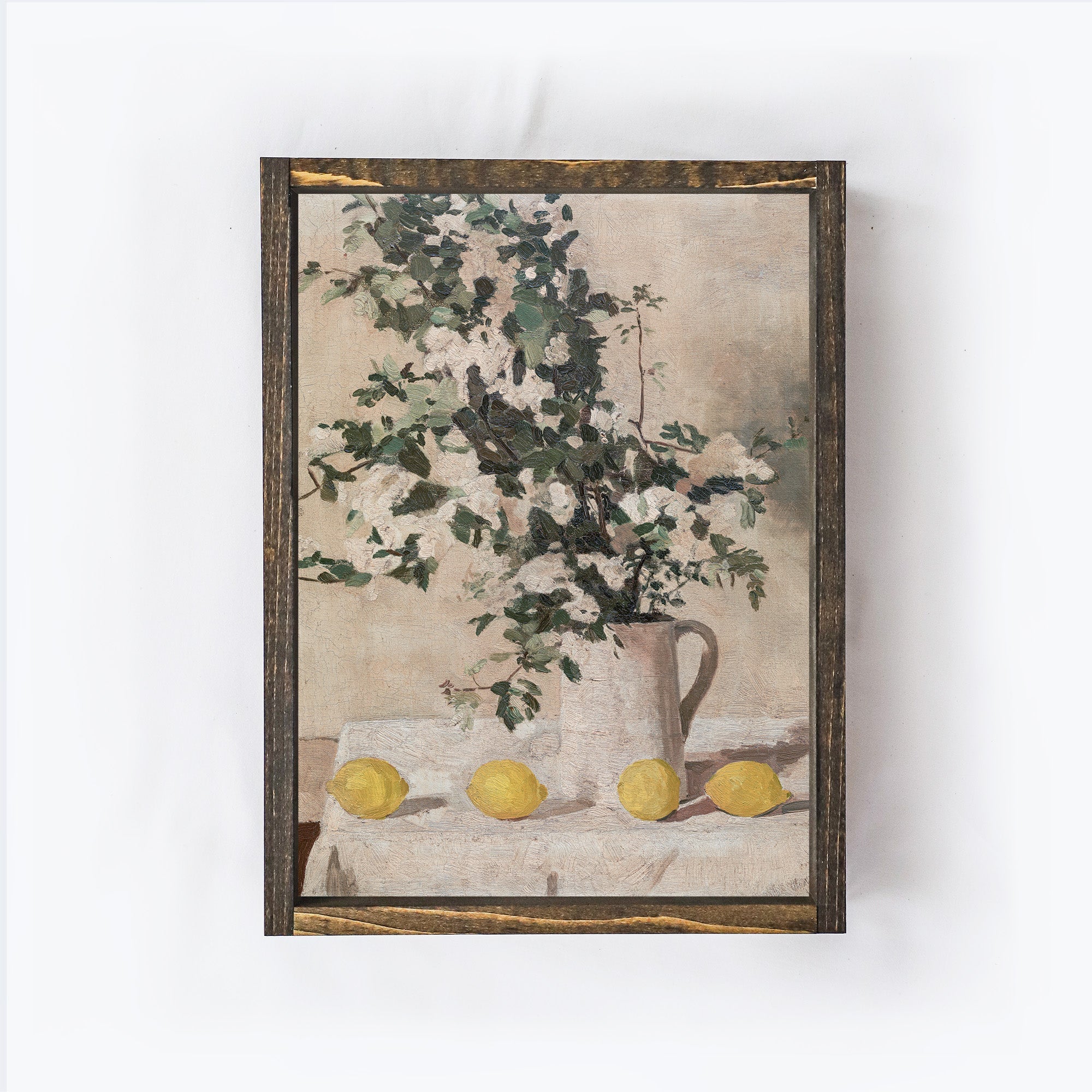 Vintage Flower Still Life With Lemons A76-3
