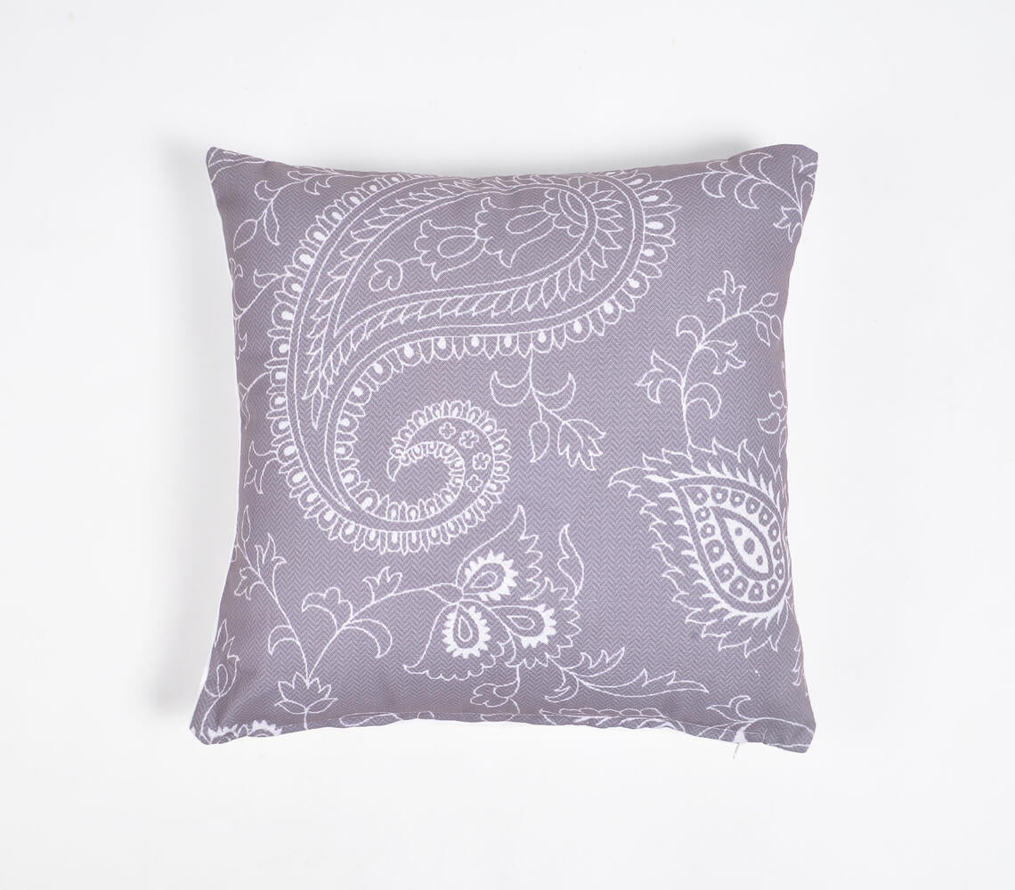 Digital Printed Cotton Chevron-Paisley Cushion Cover-0