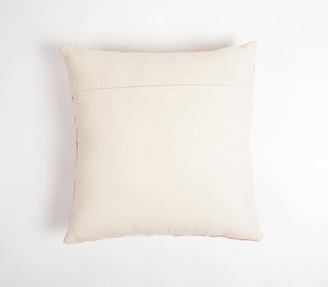 Tie & Dye Embroidered Rings Monochrome Cotton Cushion Cover-2