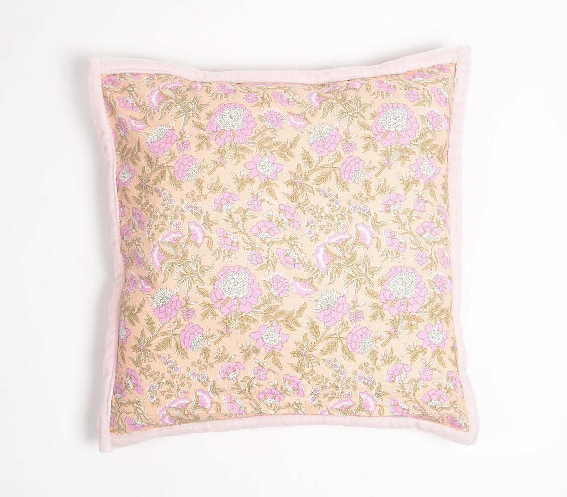 Floral Printed Cushion Cover with Piped Border-2