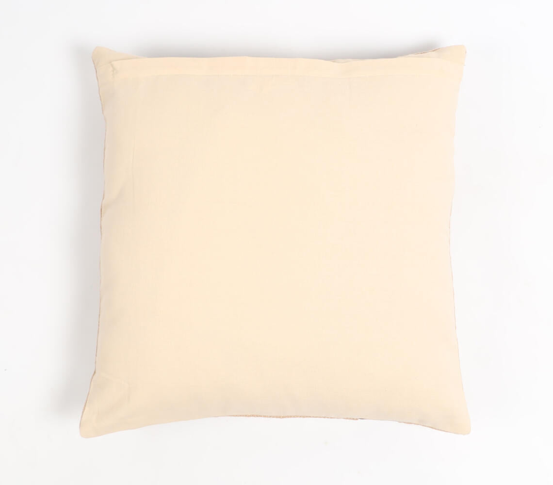 Hand Stitched Cotton & Leather Monochrome Cushion Cover-2