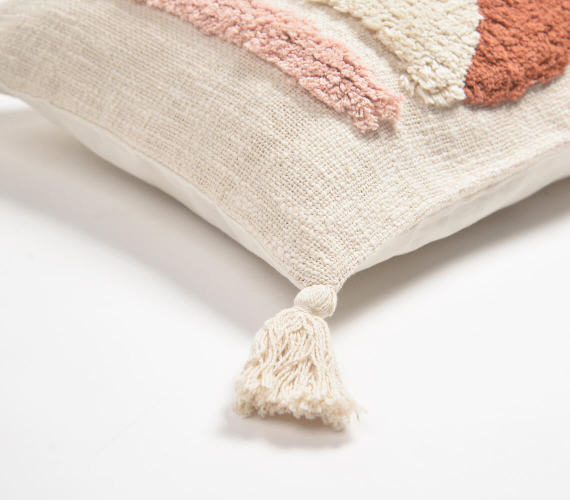 Tufted & Tassled Lumbar Cotton Cushion Cover-1