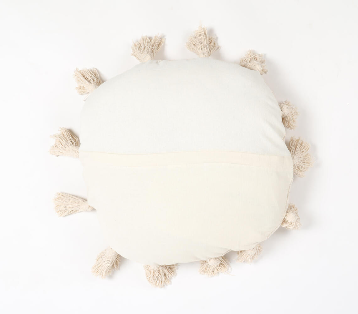 Tasseled Round Classic Cushion Cover-2
