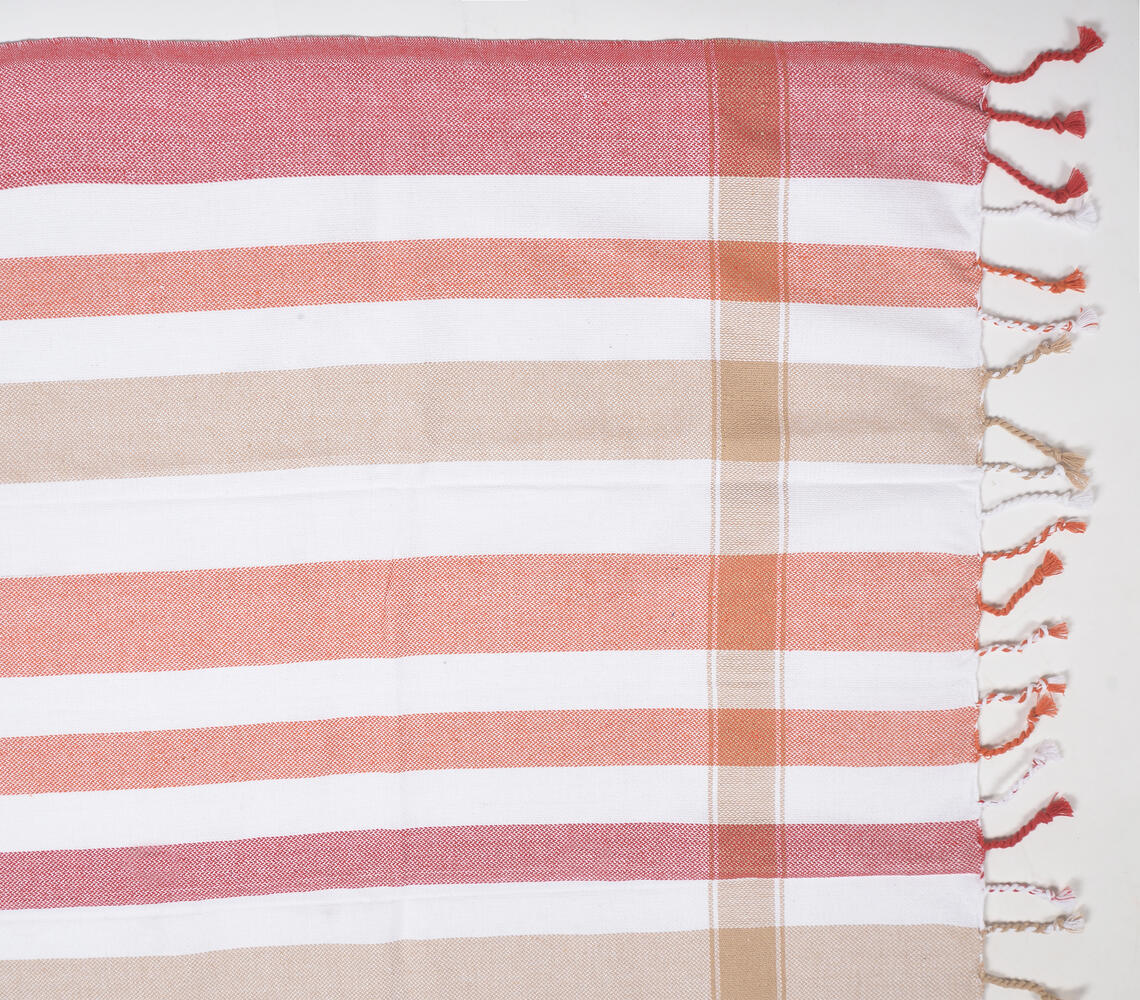 Handwoven Cotton Warm & Cool Striped Bath Towels (Set Of 2)-2