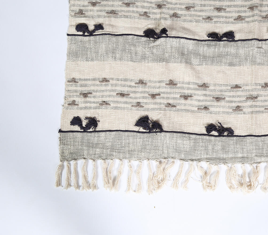 Tufted & Paneled Monotone Throw-3