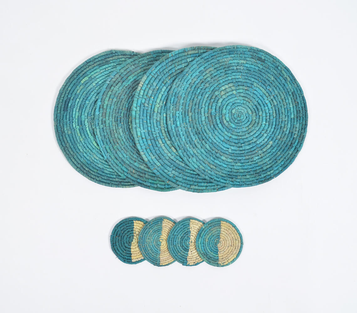 Natural Grass Placemats & Coasters (Set of 8)-1