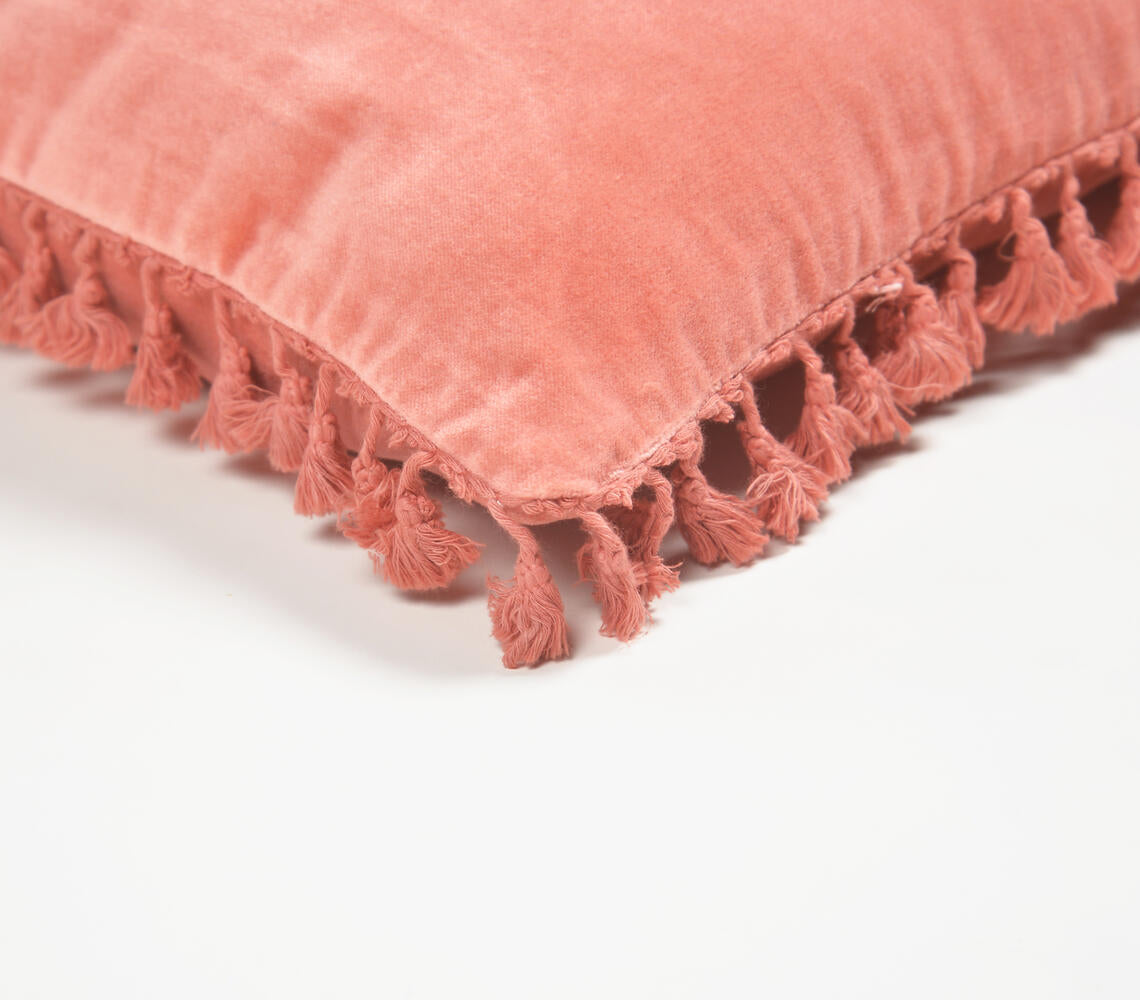 Solid Pink Cotton Cushion Cover-1