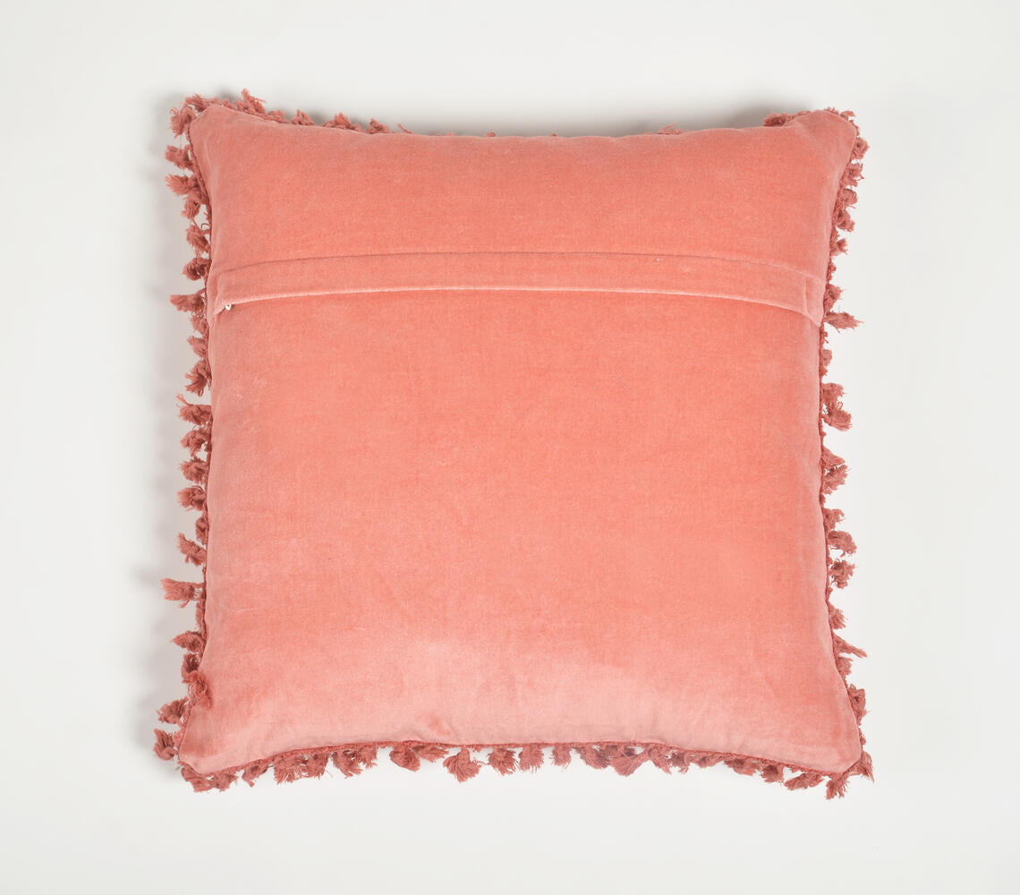 Solid Pink Cotton Cushion Cover-2