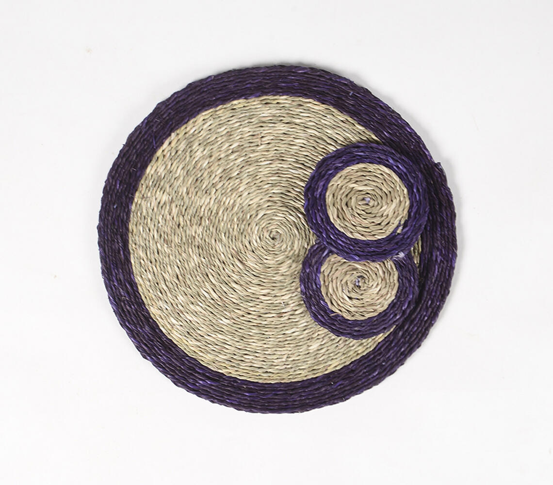 Handwoven Sabai Grass Placemats & Coasters (set of 4 each)-2