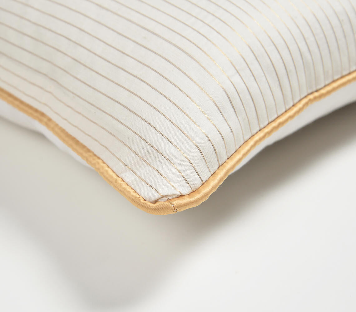 Handwoven Silk & Cotton Striped Cushion Cover-1