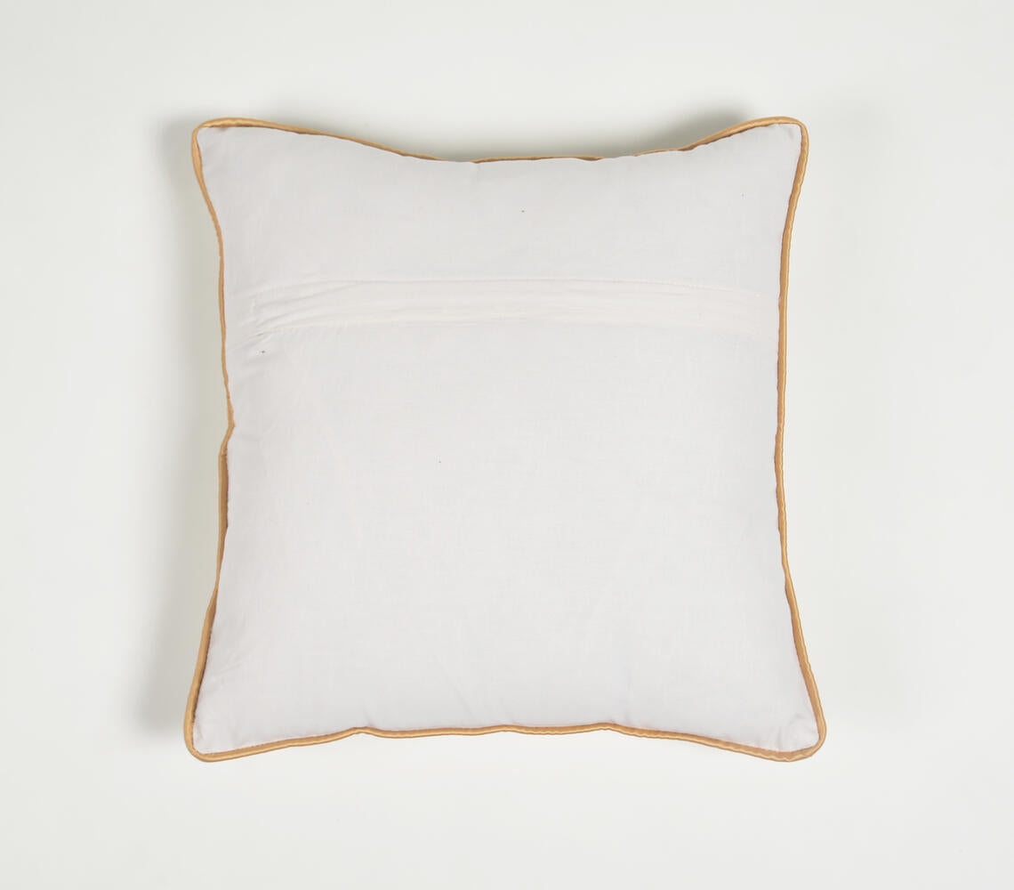 Handwoven Silk & Cotton Striped Cushion Cover-2