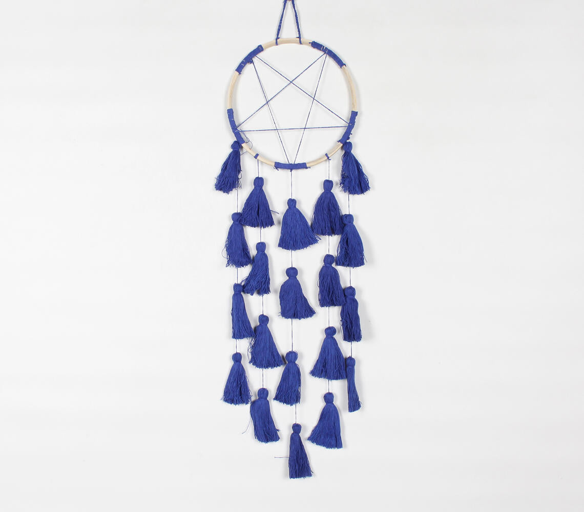 Starry Navy Blue Tasseled Wall Decor-0