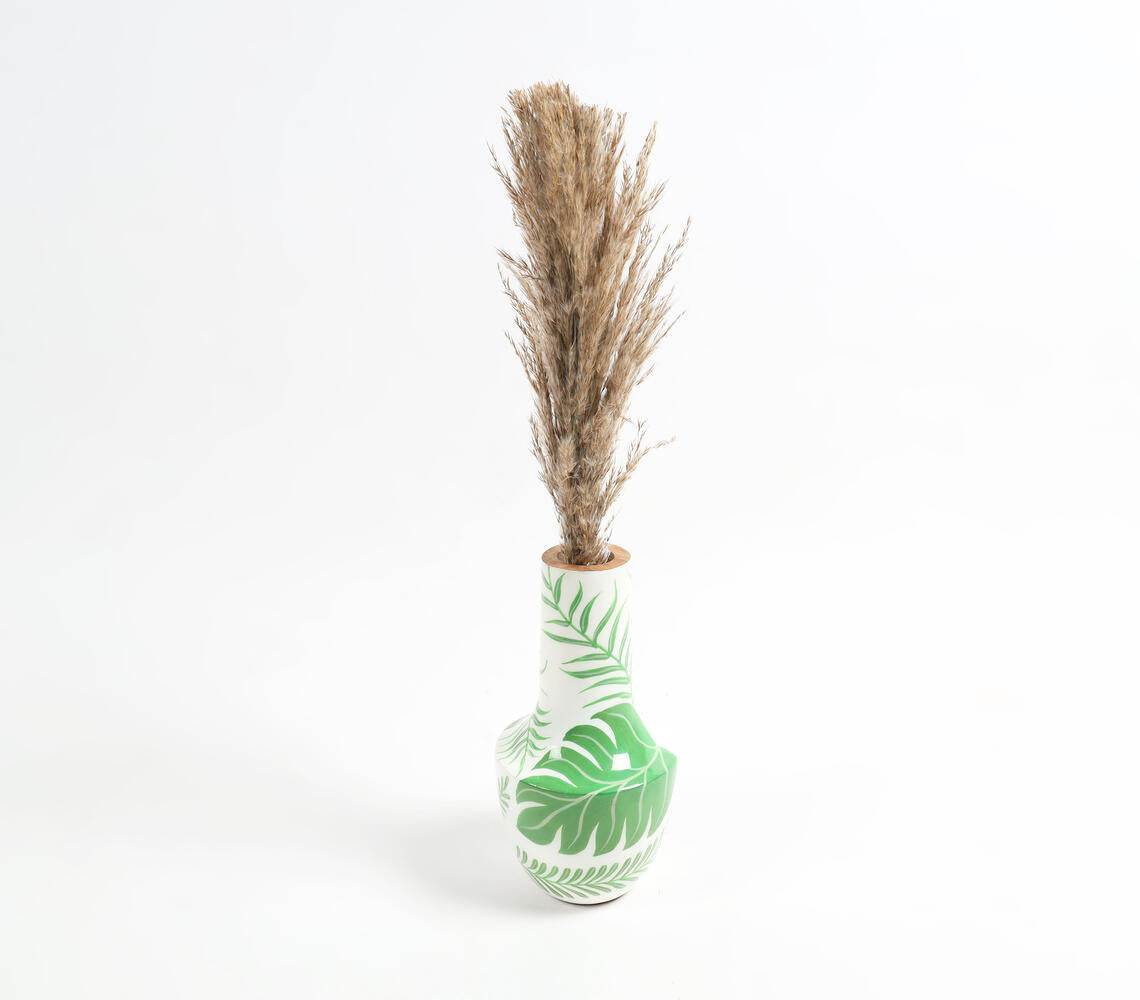 Enamelled Wooden Tropical Vase-0