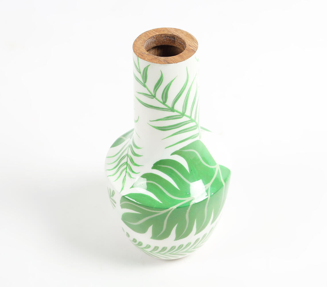 Enamelled Wooden Tropical Vase-2