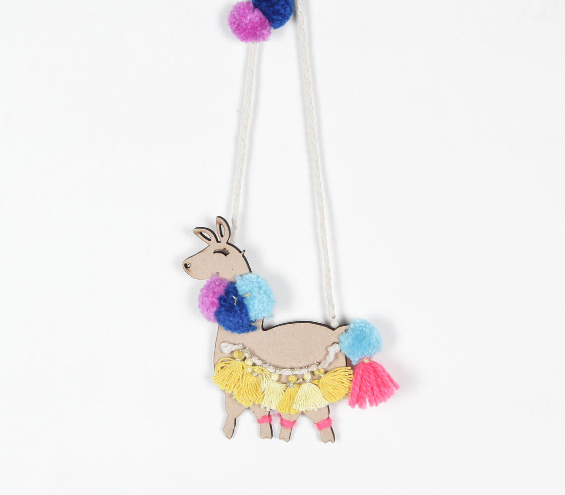 Pompoms & Tasseled-Accents Unicorn Wall Decor-1