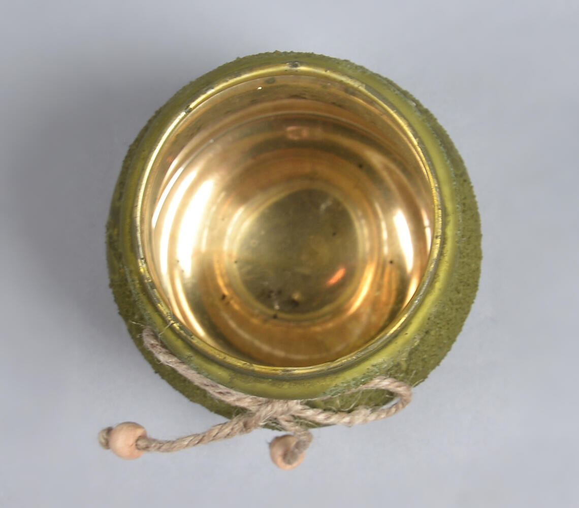 Frosted Golden & Forest Green Glass Vase-2