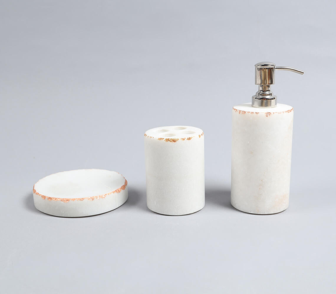 White Marble Classic Bath Accessories Set-2