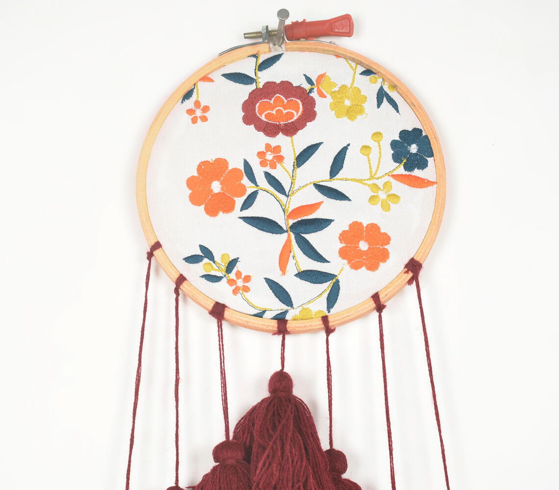 Embroidery Hoop Floral Countyside Tasseled dreamcatcher-1