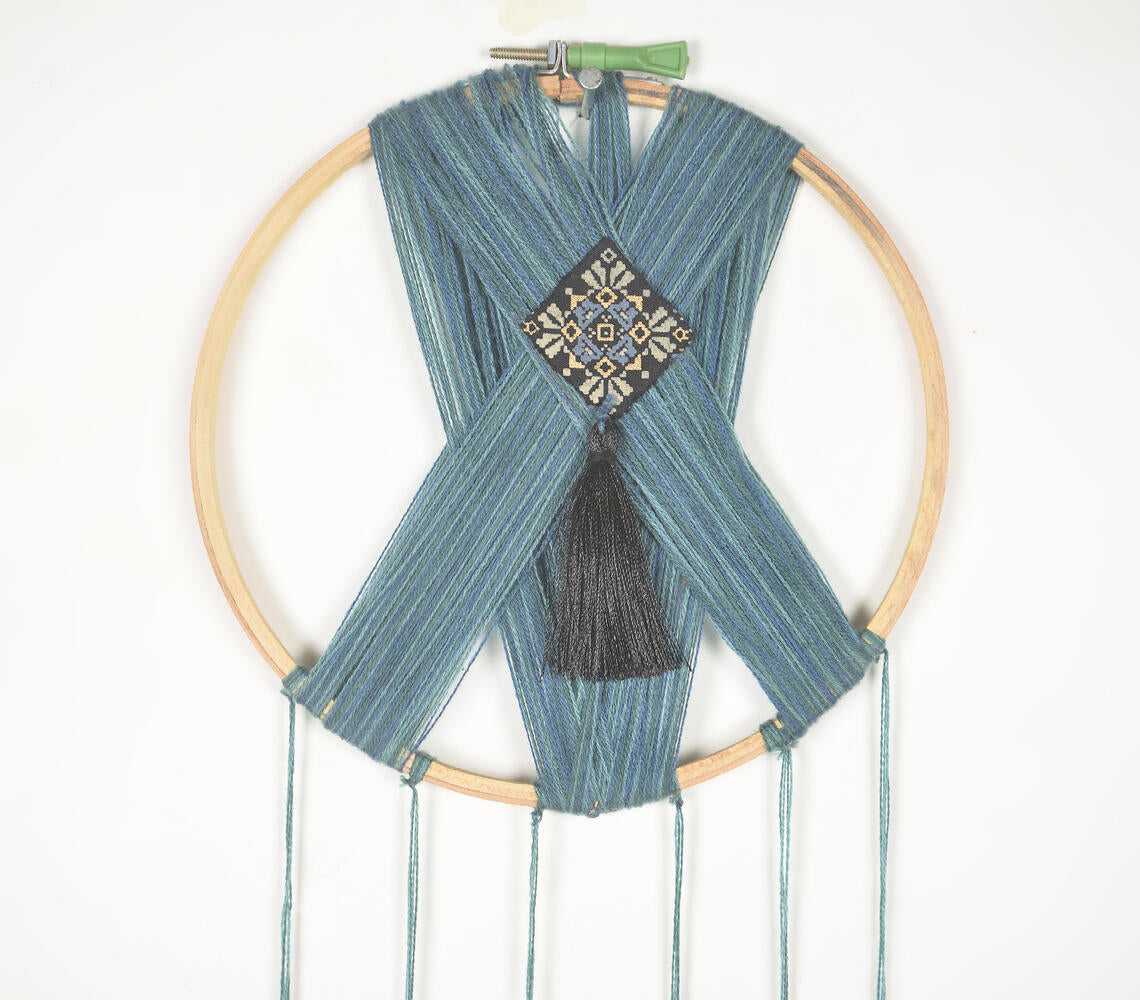 Embroidery Hoop Tasseled & Threaded Wall Hanging-1