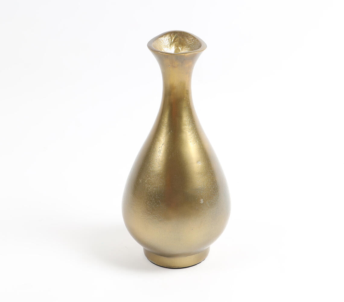 Gold-Toned Aluminium Vintage Flower Pot-1