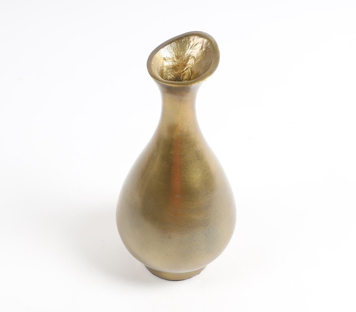 Gold-Toned Aluminium Vintage Flower Pot-2