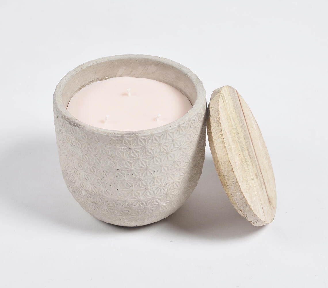 English Vanilla Wax Poured Concrete Jar Candle-1