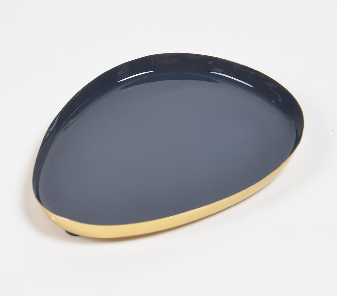 Enamelled Iron Egg-Shaped Snack Trays (set of 3)-3