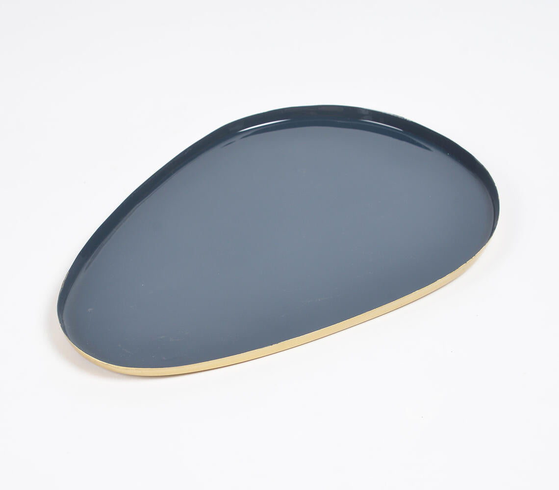 Enamelled Iron Egg-Shaped Snack Trays (set of 3)-4