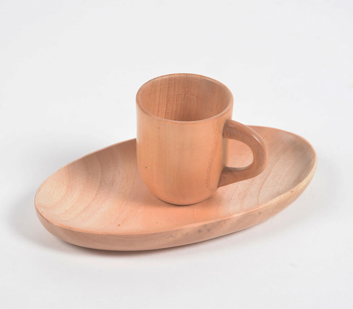 Neem Wood Ocha Mug & Tray Set-2