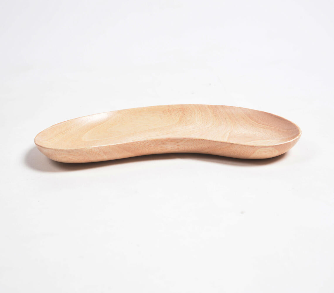 Classic Neem Wood Bean-Shaped Tray-2