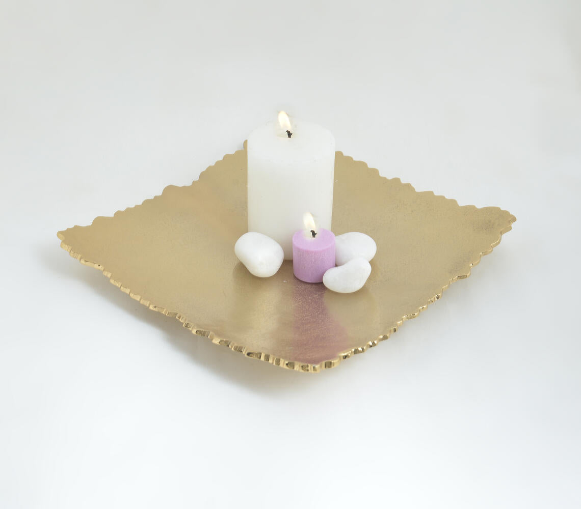 Uneven Cut Edge Square Aluminium Tray-0
