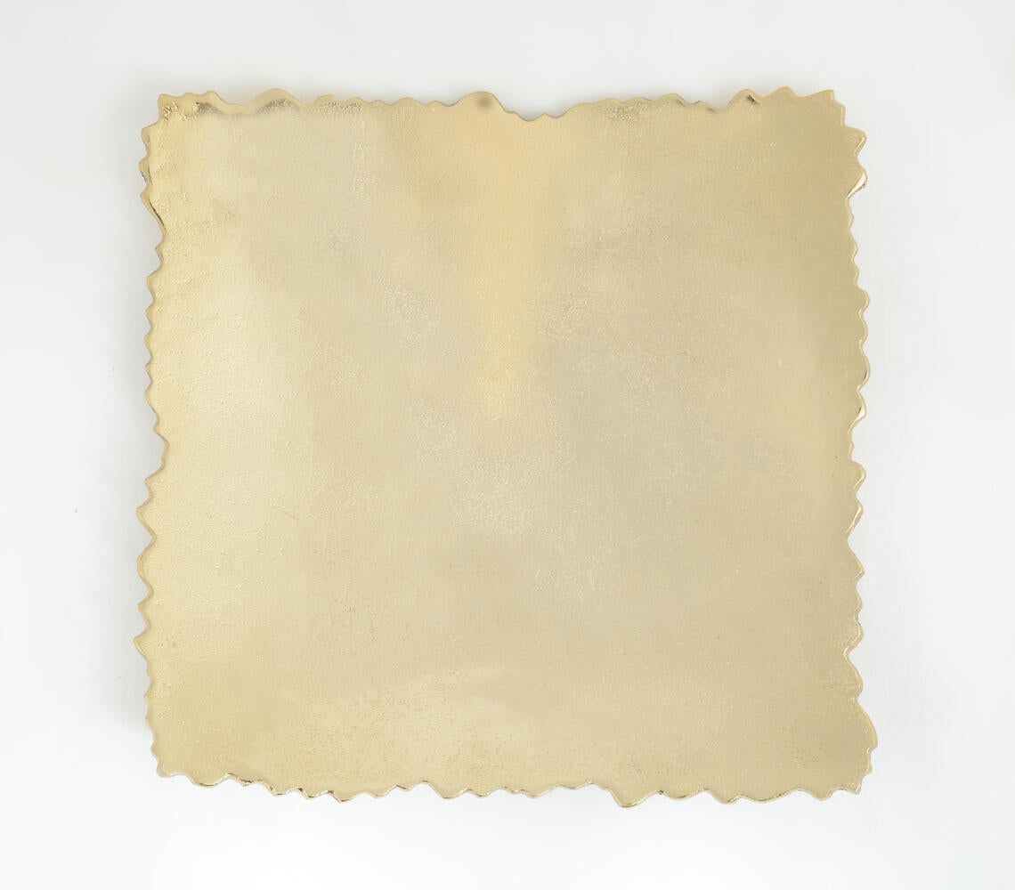 Uneven Cut Edge Square Aluminium Tray-1