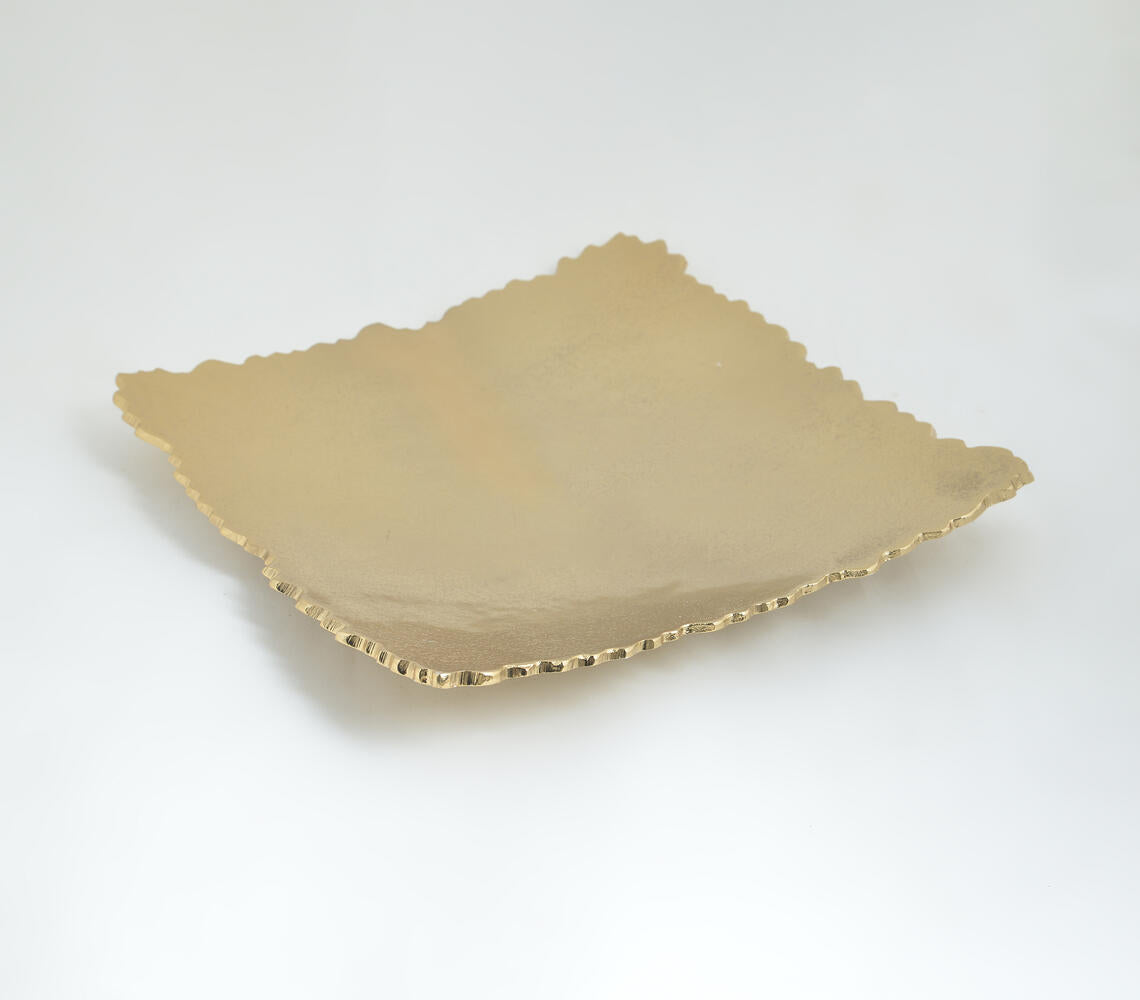 Uneven Cut Edge Square Aluminium Tray-2