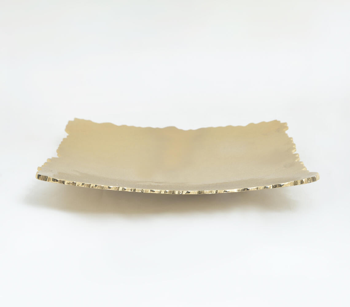 Uneven Cut Edge Square Aluminium Tray-3