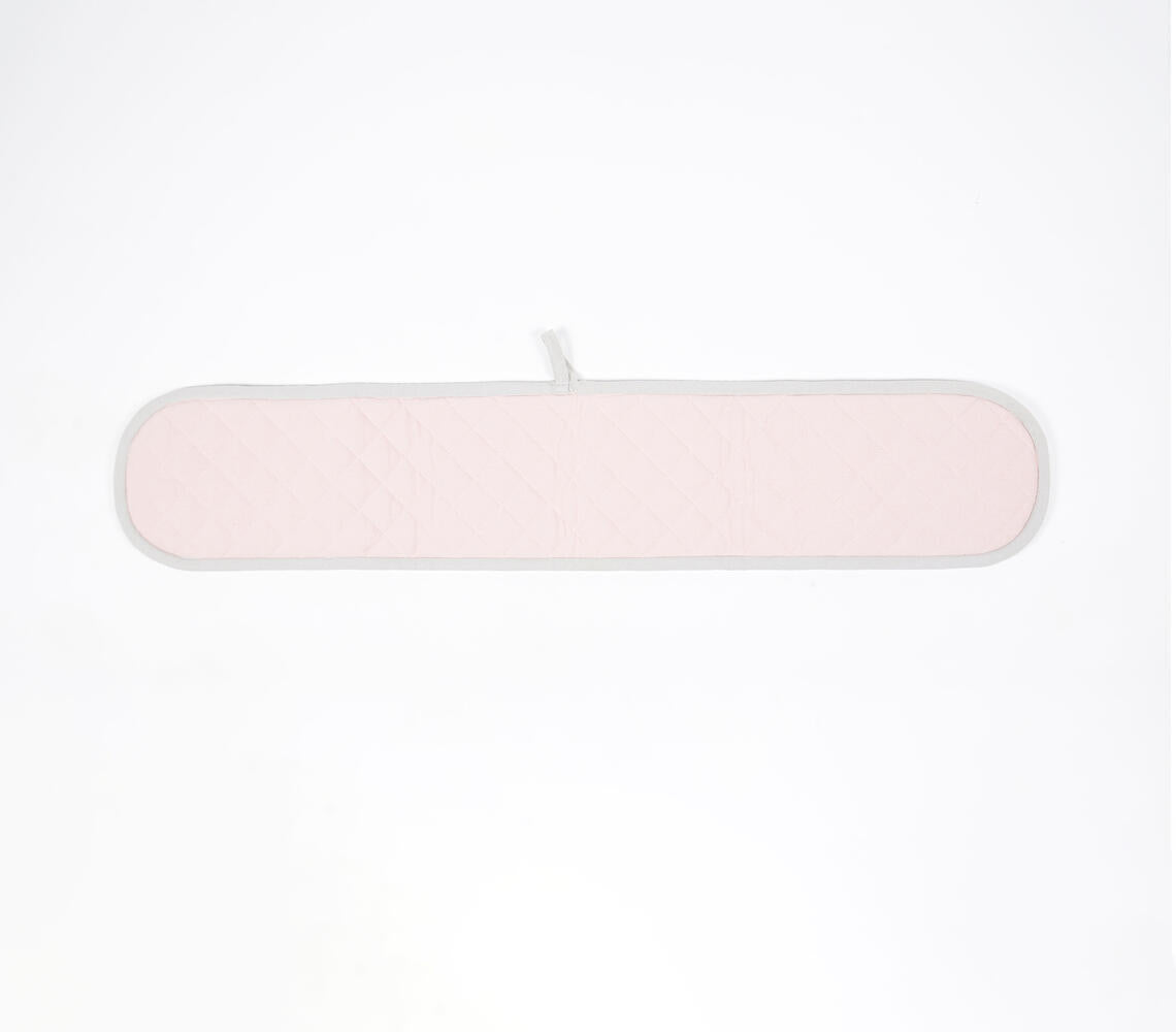 Pastel Pink Quilted Double Oven Mitt-2