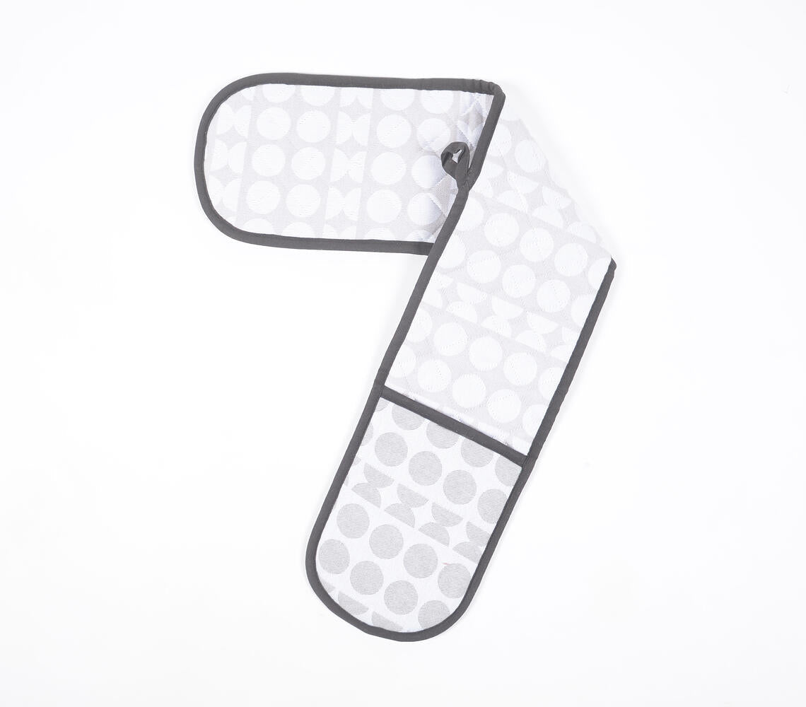 Geometric Printed & Quilted Double Oven Mitt-0