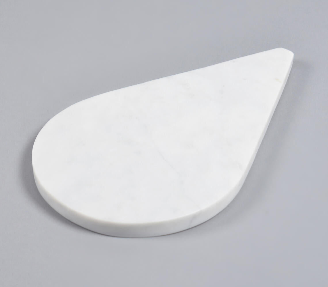 Hand Cut Drop-Shaped Marble Cheese Board-0