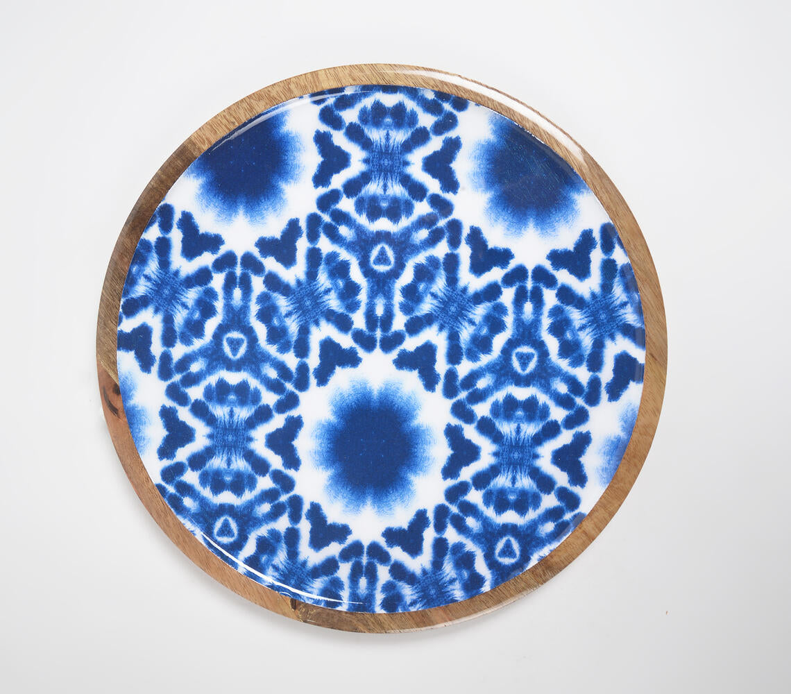 Floral Painted Wooden Serving Platter-0