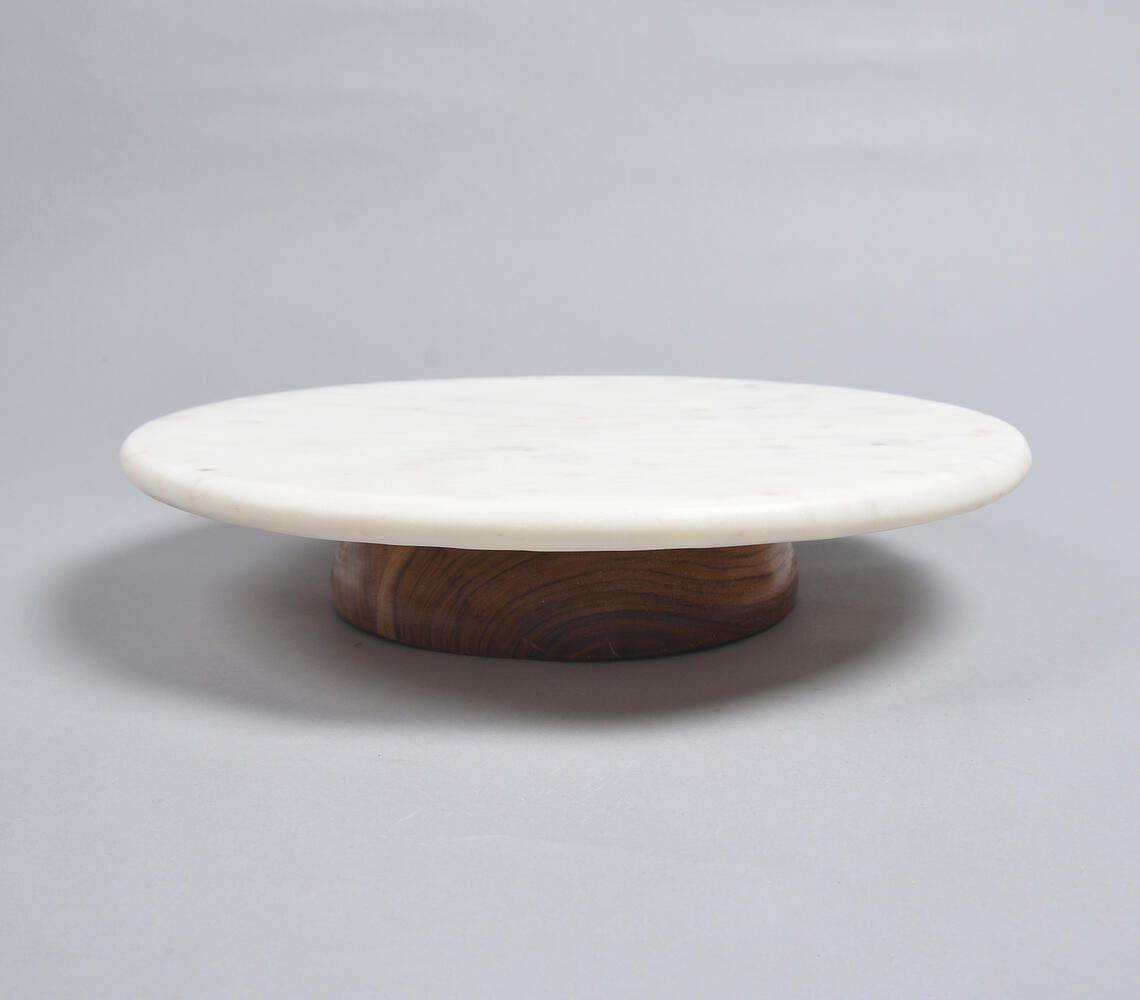 Hand Cut White Marble Cake Stand-0