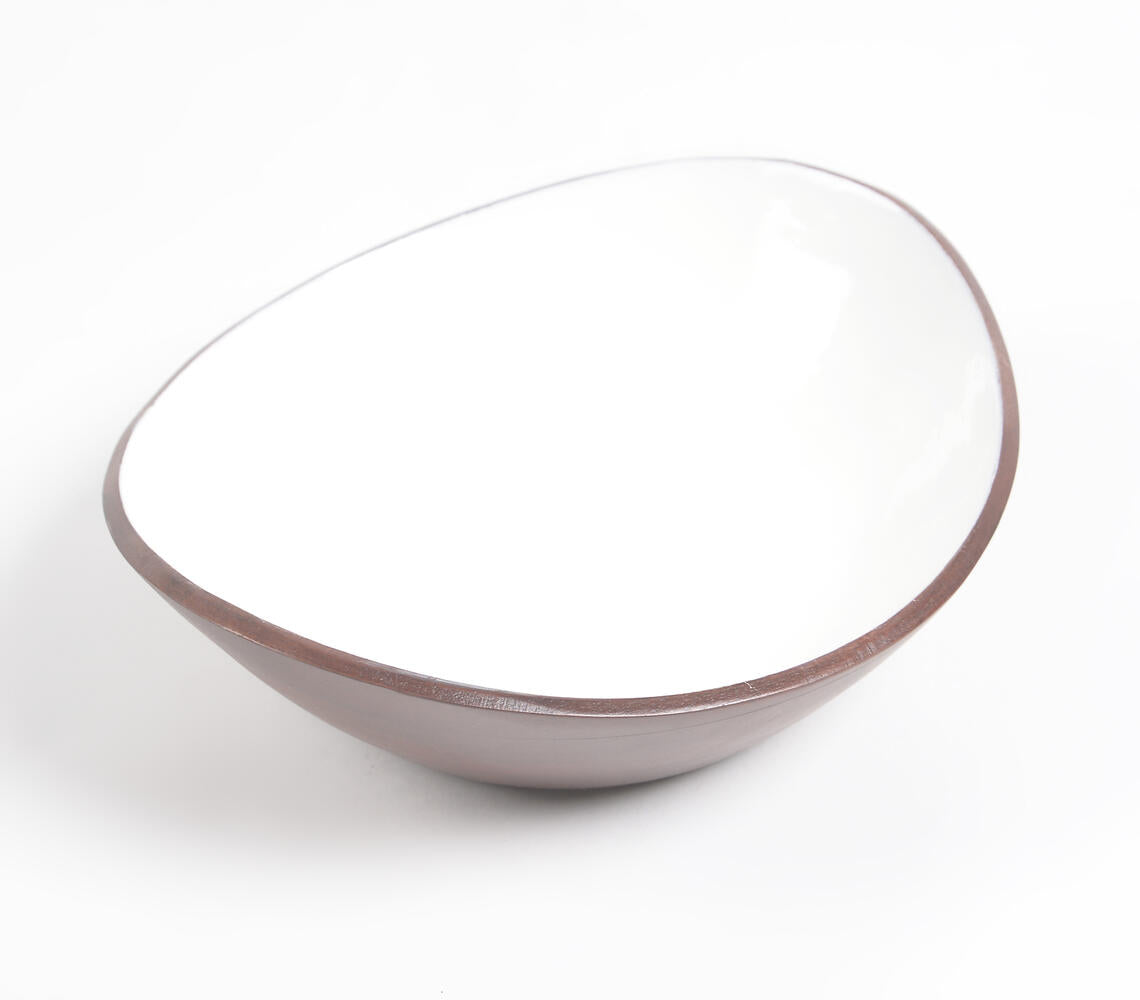 Classic White Turned Wood Bowl-2