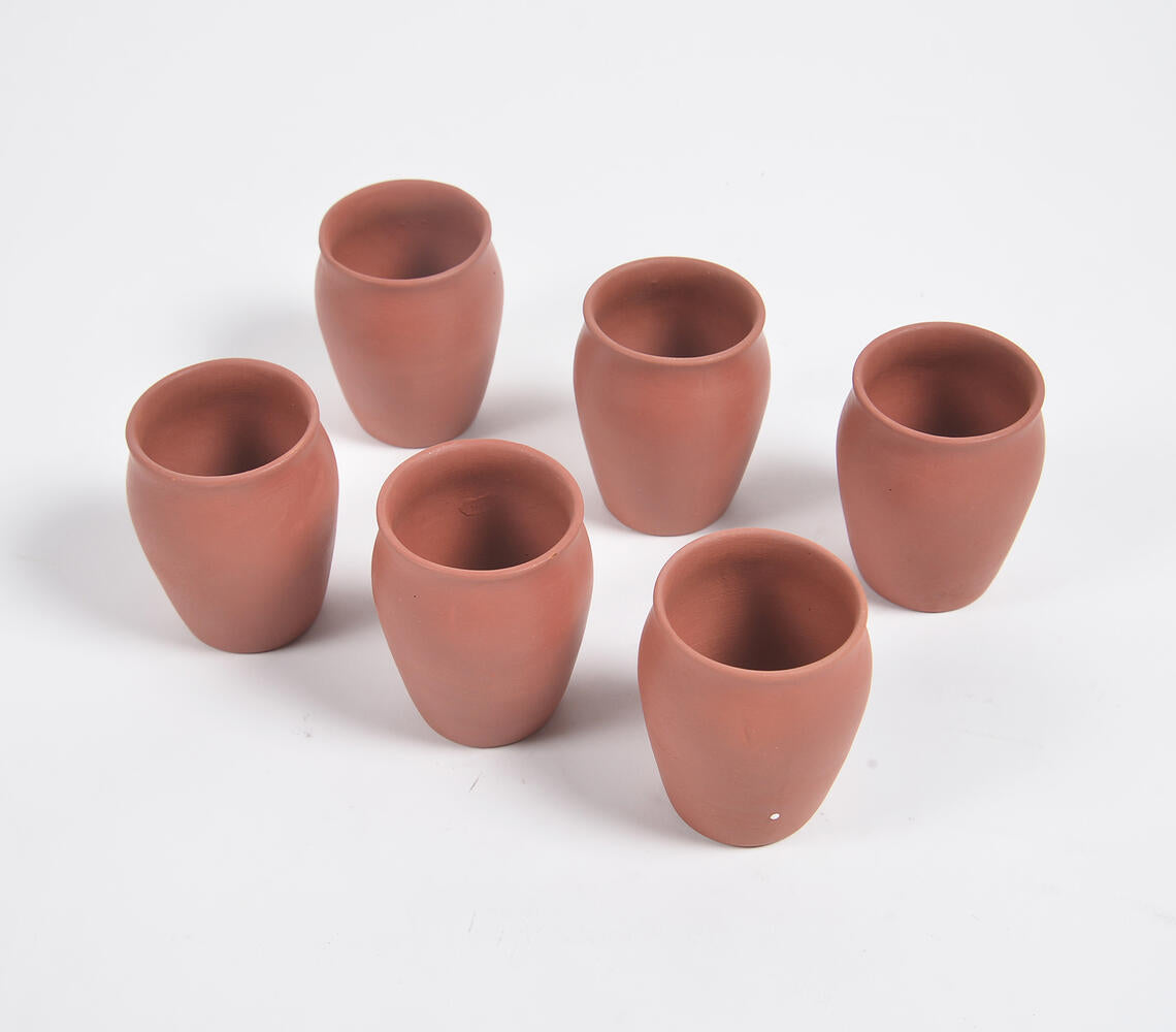 Terracotta Pottery Kulhad Glasses (Set of 6)-0