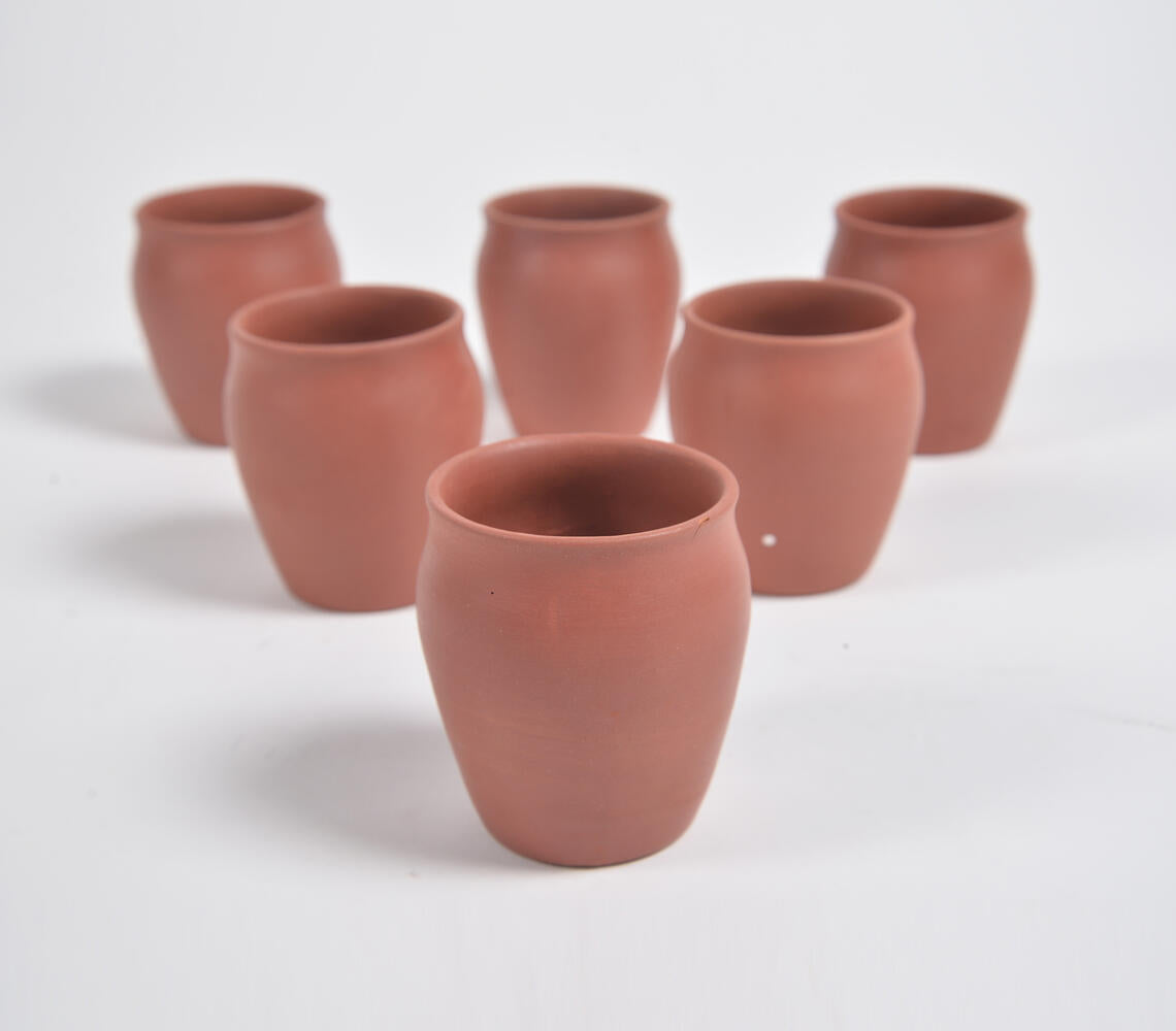 Terracotta Pottery Kulhad Glasses (Set of 6)-1